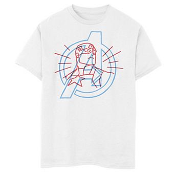 Boys 8-20 Marvel Avengers Captain America Outlined Logo Tee