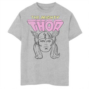Boys 8-20 Marvel The Mighty Thor Vintage Line Art Portrait Tee