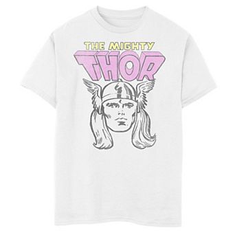 Boys 8-20 Marvel The Mighty Thor Vintage Line Art Portrait Tee