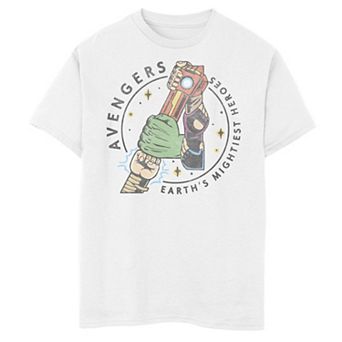 Boys 8-20 Marvel The Avengers Earth's Mightiest Heroes Collage Logo Tee