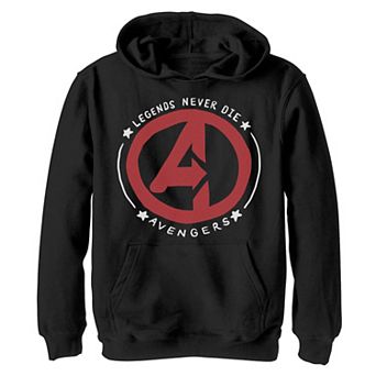 Boys 8-20 Marvel Avengers Painted Legends Never Die Chest Logo Hoodie