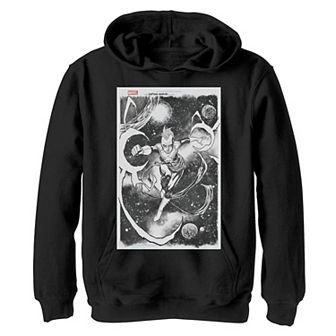 Boys 8-20 Marvel Captain Marvel Comic Cover Sketch Hoodie