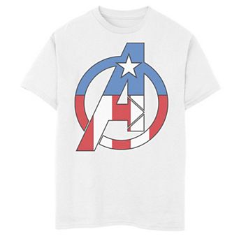 Boys 8-20 Marvel Avengers Captain America Costume Fill Logo Tee