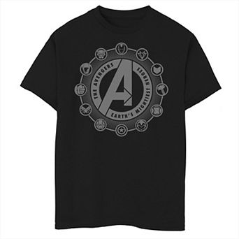 Boys 8-20 Marvel Avengers Character Circle Logos Tee