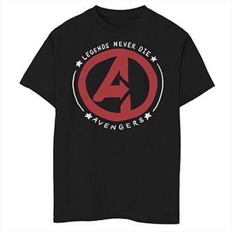 Boys 8-20 Marvel Avengers Painted Legends Never Die Chest Logo Tee