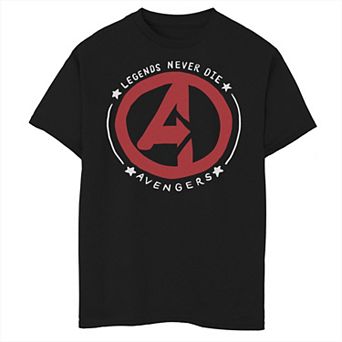 Boys 6-20 Marvel Avengers Painted Legends Never Die Chest Logo Tee
