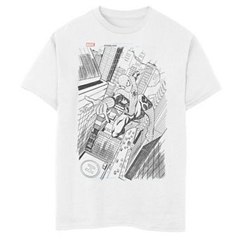 Boys 8-20 Marvel Spider-Man City Web Slinging Sketch Tee