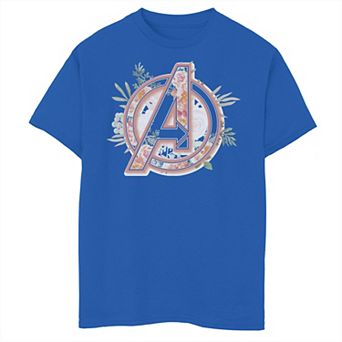Boys 8-20 Marvel Avengers Soft Floral Fill Logo Tee