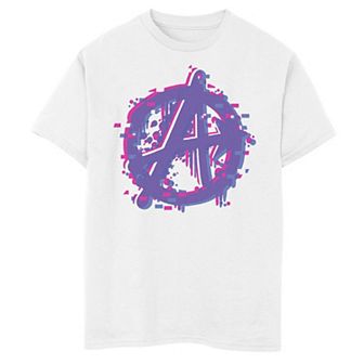 Boys 8-20 Marvel Avengers Spray Painted Glitched Logo Tee