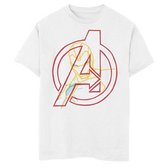 Boys 8-20 Marvel Avengers Iron Man Neon Line Logo Tee
