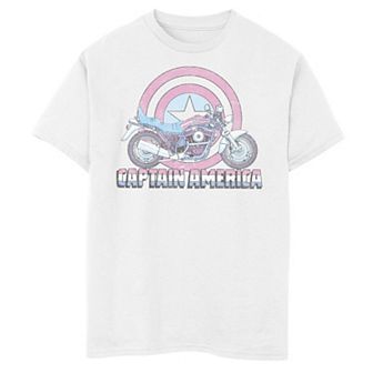 Boys 8-20 Marvel Avengers Captain America Shield Motorcycle Tee
