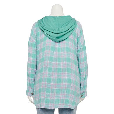 Juniors' Plus Size SO® Hooded Shacket