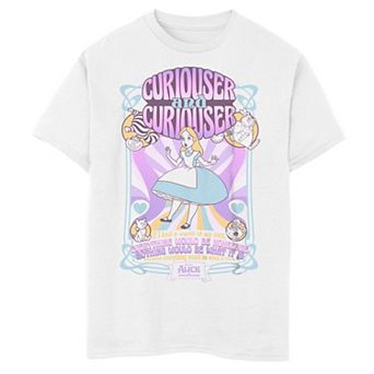 Disney's Alice In Wonderland Boys 8-20 Curiouser And Curiouser Poster Graphic Tee