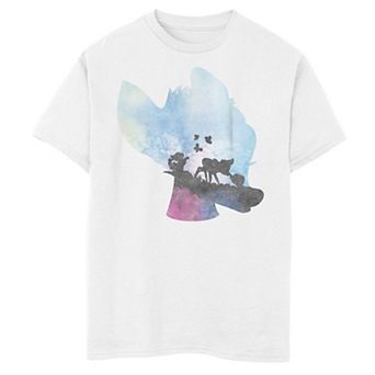 Disney's Bambi Boys 8-20 Blue Watercolor Silhouette Fill Graphic Tee