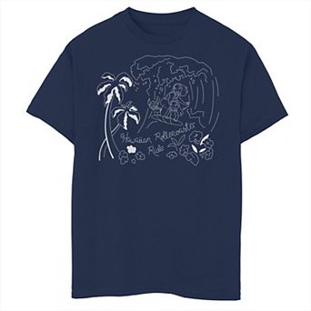 Disney's Lilo & Stitch Boys 8-20 Surfing Line Art Portrait Graphic Tee