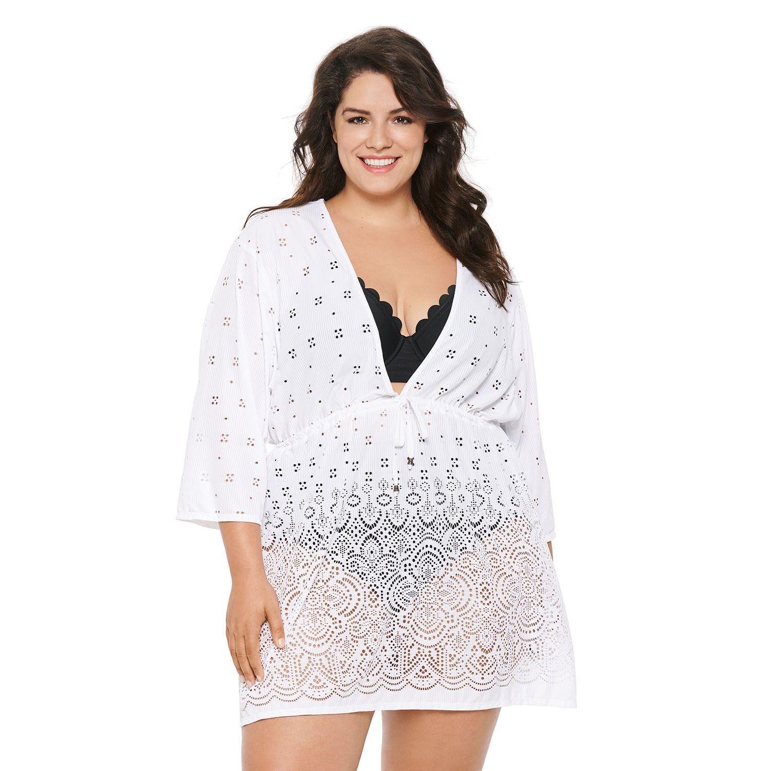 plus size sheer swim cover up