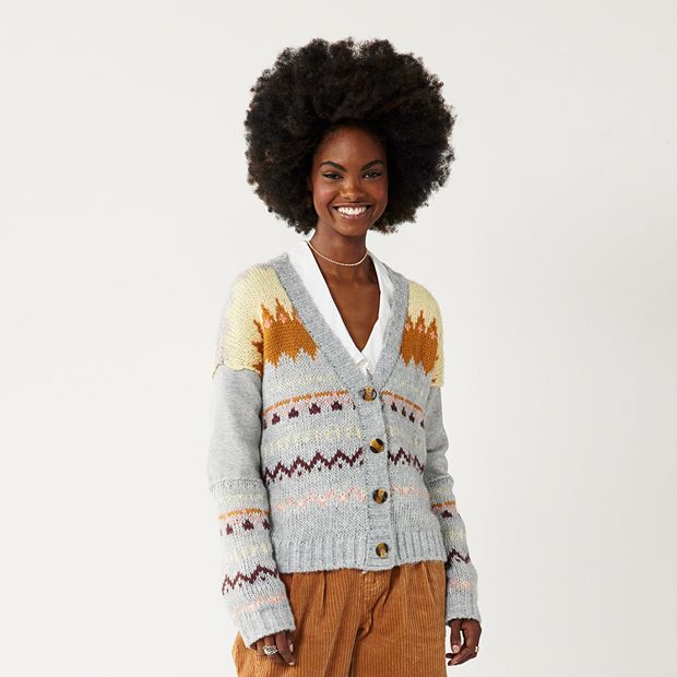 Fair isle cardigan sweater hotsell