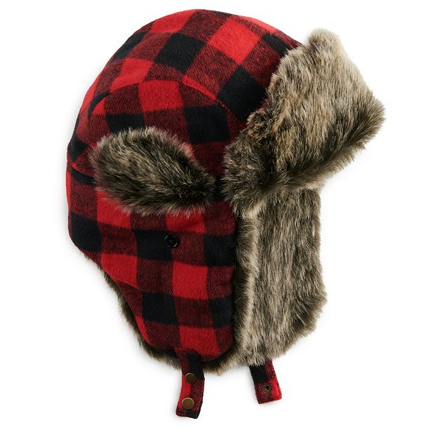 Men's All Over Faux Fur Trapper Hat - Goodfellow & Co™ Cream/Brown