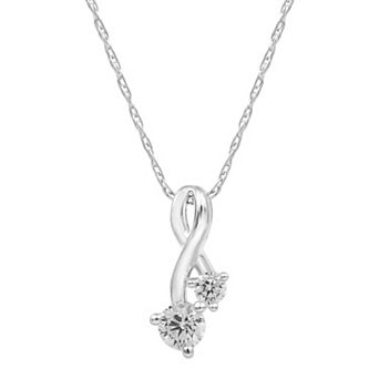 Together As One 10k Gold 1/3 Carat T.W. IGI Certified Diamond Infinity Pendant Necklace