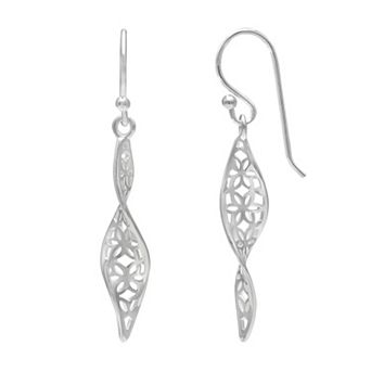 PRIMROSE Sterling Silver Flower Filigree Drop Earrings