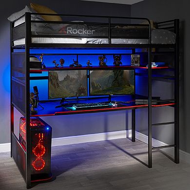 X-Rocker BattleBunk Gaming Bunk Bed with Desk and Storage