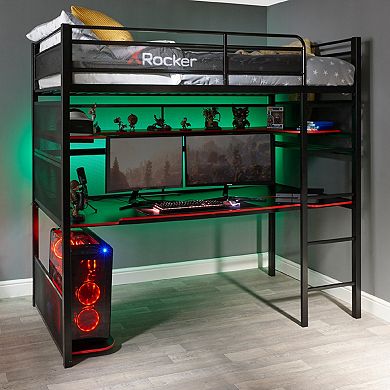 X-Rocker BattleBunk Gaming Bunk Bed with Desk and Storage