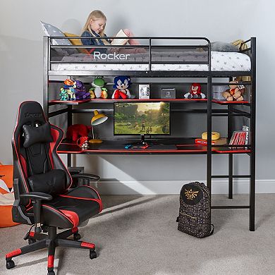X-Rocker BattleBunk Gaming Bunk Bed with Desk and Storage