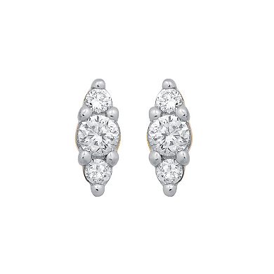 Made For You 10k Gold 1/4 Carat T.W. Lab-Grown Diamond Marquise Stud Earrings