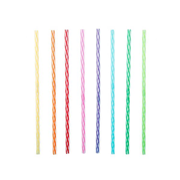 Striped Rainbow Reusable Straws