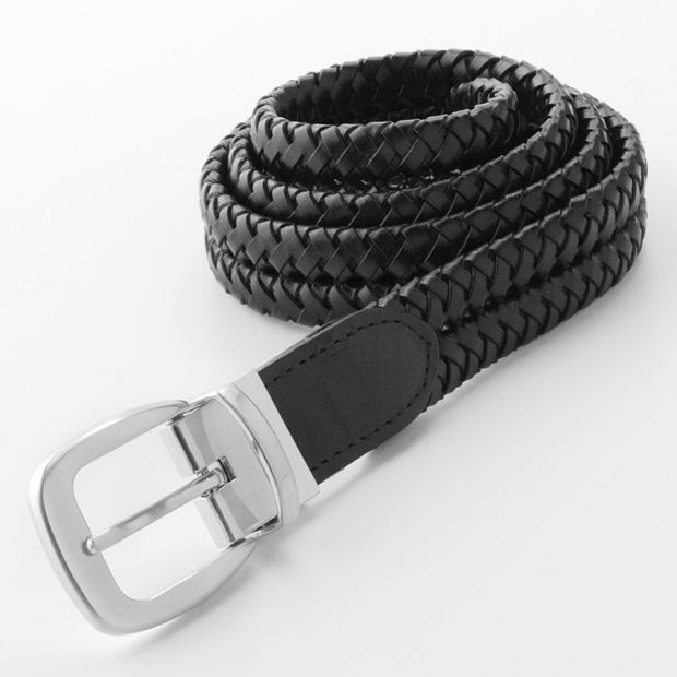 Artificial Leather Black Mens Reversible Belt