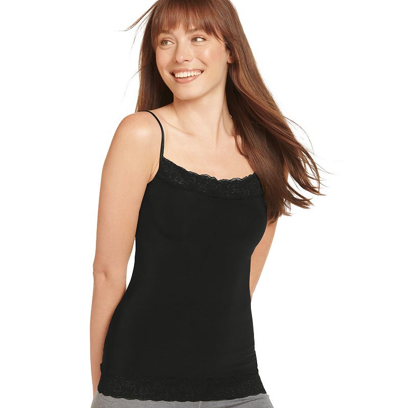 Women's Jockey® No Panty Line Promise Lace Camisole 1927, Size: Medium, Black