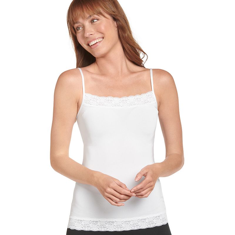 Women's Jockey® No Panty Line Promise Lace Camisole 1927, Size: Medium, White