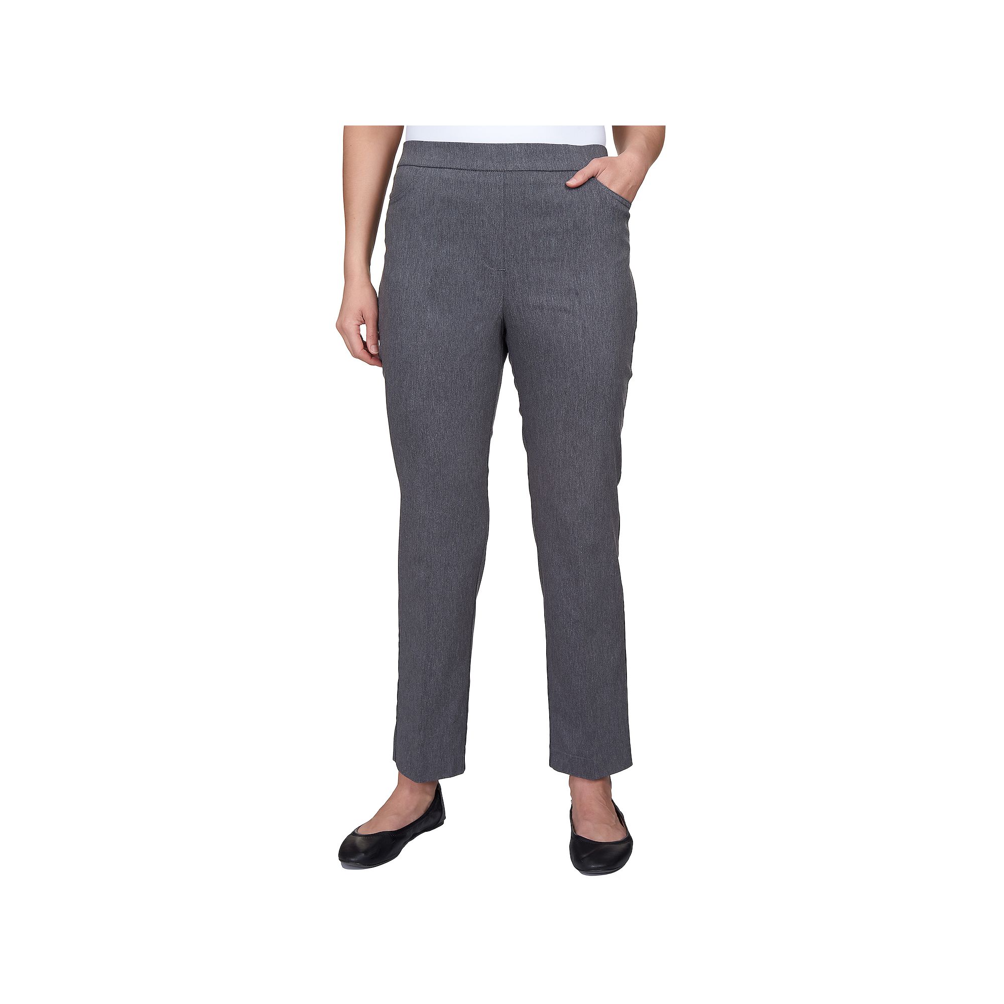 Womens Alfred Dunner Classics Allure Proportioned Pants, Size: 10, Grey