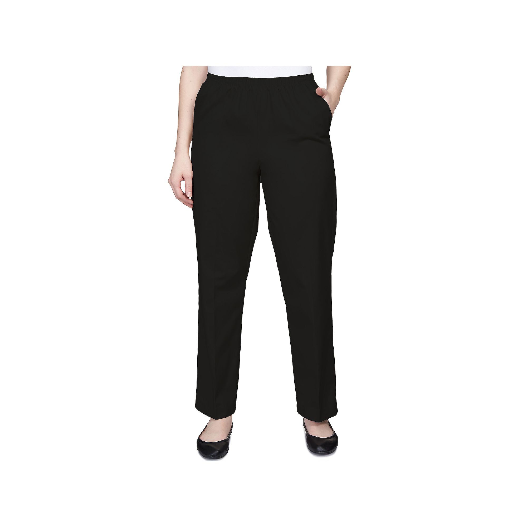Womens Alfred Dunner Classics Twill Proportioned Pants, Size: 16, Black