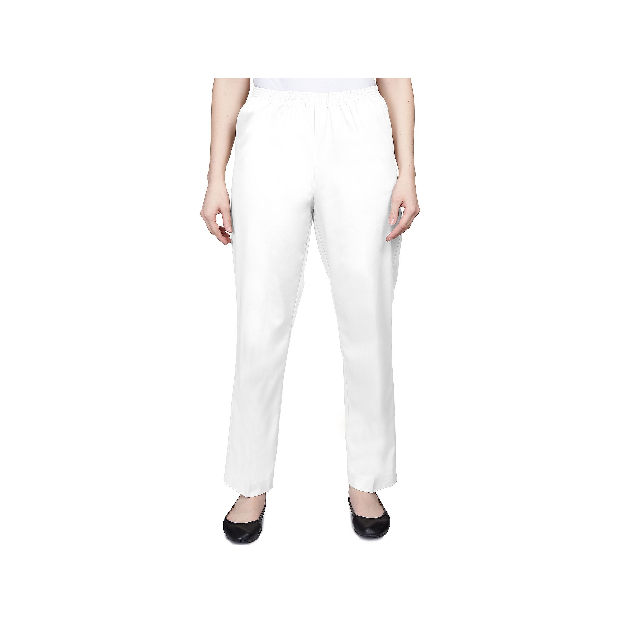 Womens Alfred Dunner Classics Twill Proportioned Pants, Size: 16, White