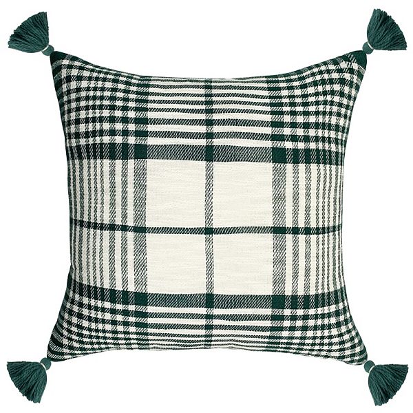 Green plaid clearance throw pillows