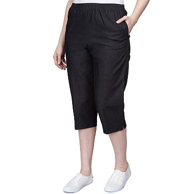 Petite Alfred Dunner Pull-On Denim Capri Pants