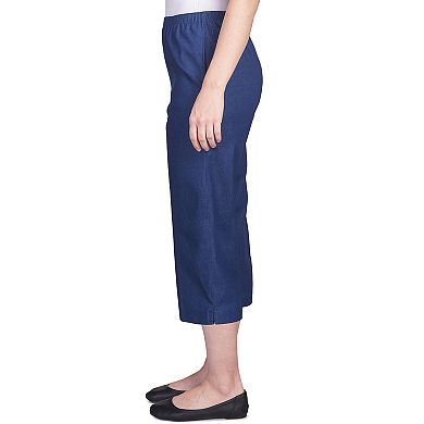 Petite Alfred Dunner Pull-On Denim Capri Pants