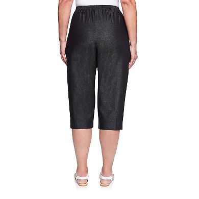 Petite Alfred Dunner Pull-On Denim Capri Pants