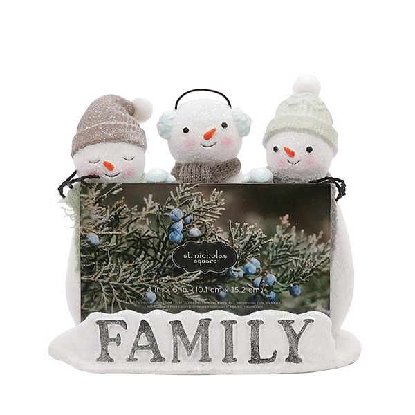 St Nicholas Square 2022 4 X 6 Snowman Christmas Frame St. Nicholas Square® Snowmen Family 4" X 6" Frame Table Decor