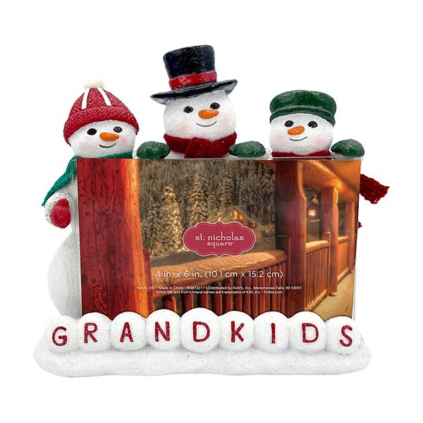 St Nicholas Square 2022 4 X 6 Snowman Christmas Frame St. Nicholas Square® Snowmen Grandkids 4" X 6" Photo Frame