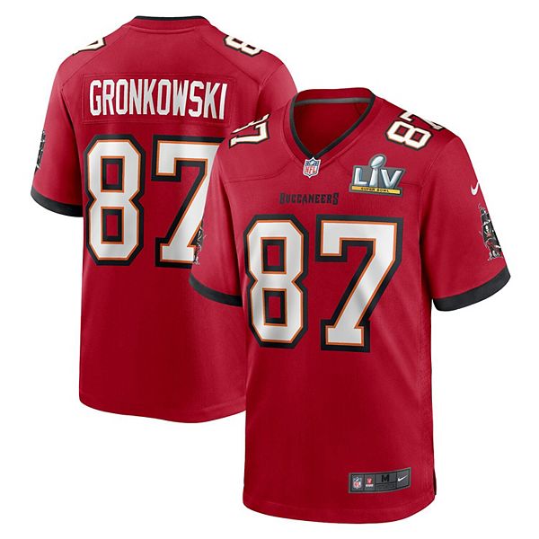 Men's Nike Rob Gronkowski Red Tampa Bay Buccaneers Super Bowl LV Game Jersey