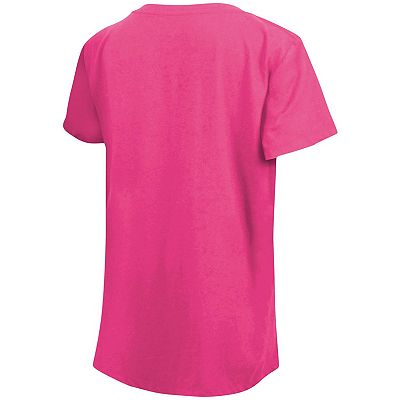 Girls Youth New Era Pink San Francisco Giants Jersey Stars V Neck T Shirt