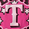 Girls Youth New Era Pink Texas Rangers Jersey Stars V-Neck T-Shirt