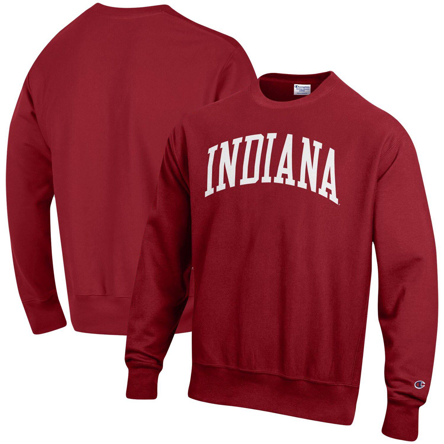 Indiana Hoosiers Arch Logo Hooded Sweatshirt - Crimson Pullover With Pocket | 80% Cotton 20% Polyester