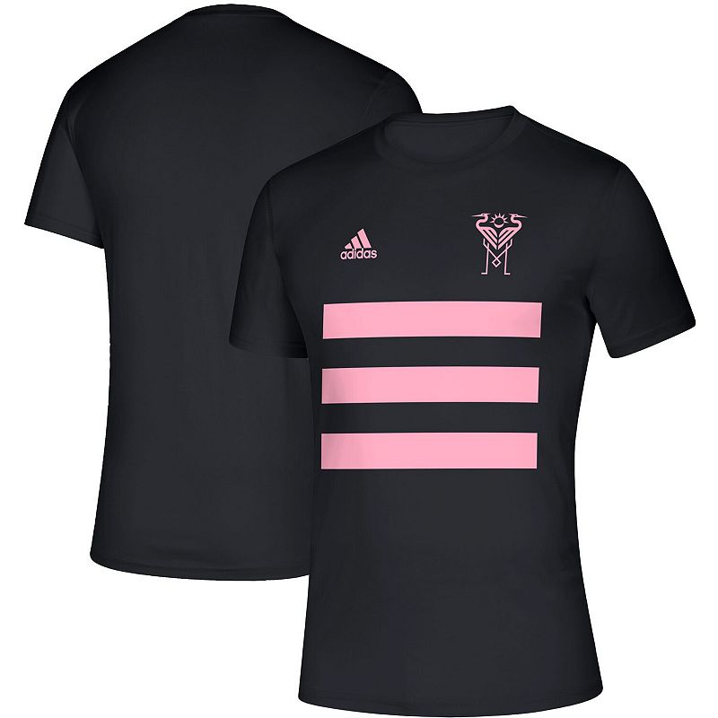 Mens adidas Black Inter Miami CF Three Stripe Life Pitch T-Shirt, Size: 2X
