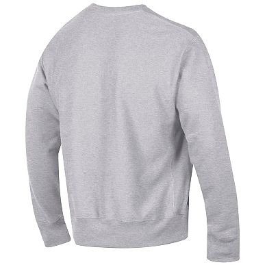 Men's Champion Heathered Gray Alabama Crimson Tide Vault Logo Reverse Weave Pullover Sweatshirt