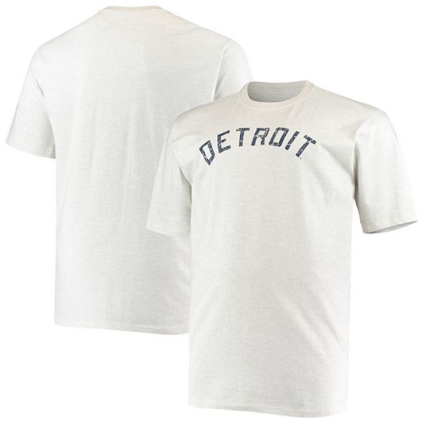 Men's Fanatics Branded Heathered Oatmeal Detroit Tigers Big & Tall  Cooperstown Collection Arch T-Shirt