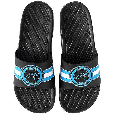 Men's FOCO Carolina Panthers Logo Slide Sandals