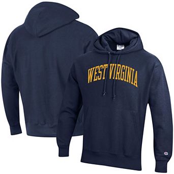 Men's Champion Navy West Virginia Mountaineers Team Arch Reverse Weave Pullover Hoodie